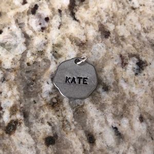Jewel Kade Round Silver KATE (name) Charm